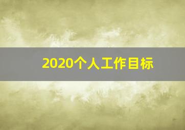 2020个人工作目标