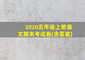 2020五年级上册语文期末考试卷(含答案)