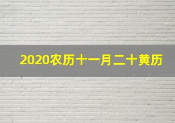 2020农历十一月二十黄历