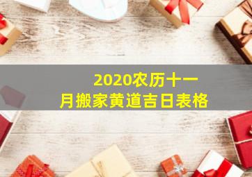 2020农历十一月搬家黄道吉日表格