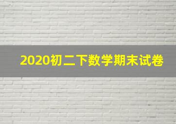 2020初二下数学期末试卷