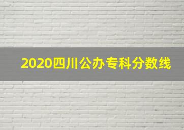 2020四川公办专科分数线