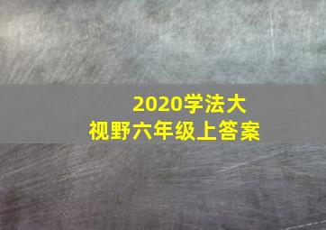 2020学法大视野六年级上答案