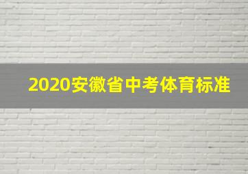 2020安徽省中考体育标准