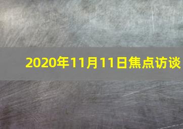 2020年11月11日焦点访谈