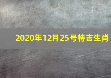 2020年12月25号特吉生肖