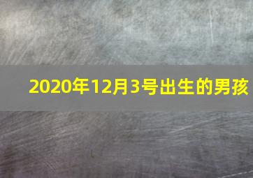 2020年12月3号出生的男孩