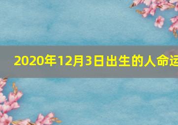 2020年12月3日出生的人命运