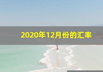 2020年12月份的汇率