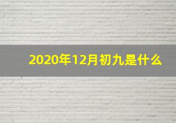 2020年12月初九是什么