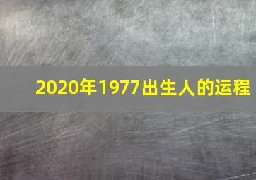 2020年1977出生人的运程