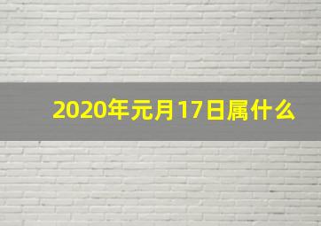 2020年元月17日属什么