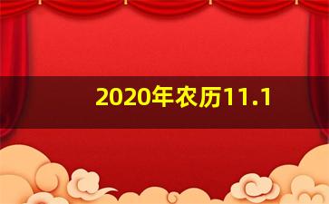 2020年农历11.1