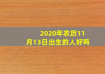 2020年农历11月13日出生的人好吗