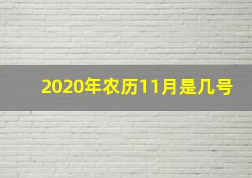 2020年农历11月是几号