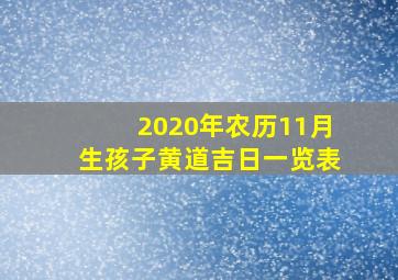 2020年农历11月生孩子黄道吉日一览表