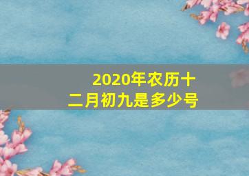 2020年农历十二月初九是多少号