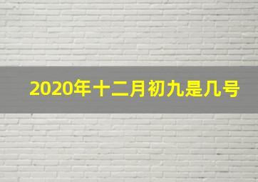 2020年十二月初九是几号