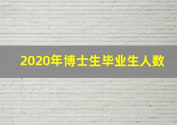 2020年博士生毕业生人数