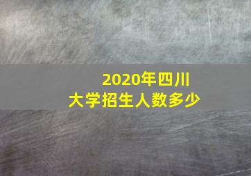 2020年四川大学招生人数多少