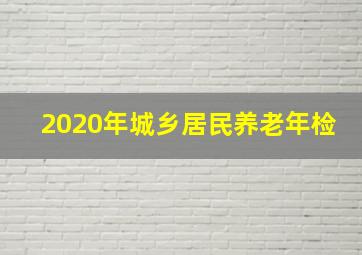 2020年城乡居民养老年检