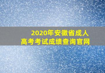 2020年安徽省成人高考考试成绩查询官网