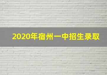 2020年宿州一中招生录取