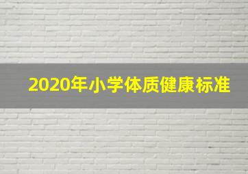 2020年小学体质健康标准