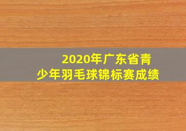 2020年广东省青少年羽毛球锦标赛成绩