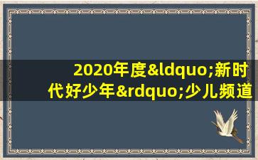 2020年度“新时代好少年”少儿频道