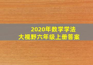 2020年数学学法大视野六年级上册答案