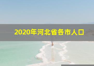 2020年河北省各市人口