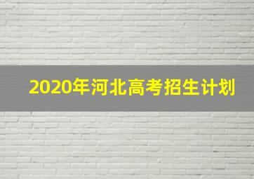 2020年河北高考招生计划