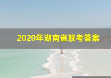 2020年湖南省联考答案