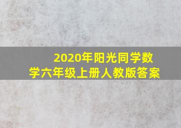 2020年阳光同学数学六年级上册人教版答案