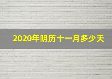 2020年阴历十一月多少天