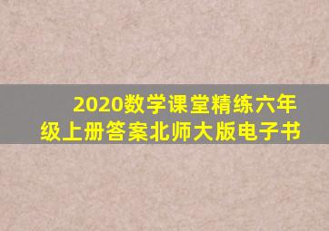 2020数学课堂精练六年级上册答案北师大版电子书