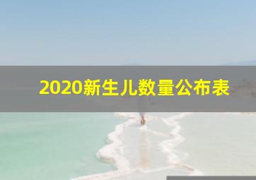 2020新生儿数量公布表