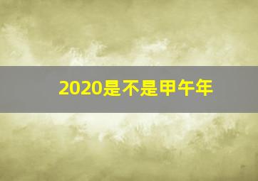 2020是不是甲午年