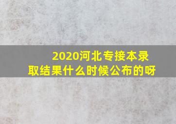 2020河北专接本录取结果什么时候公布的呀