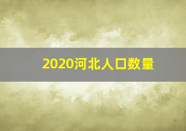 2020河北人口数量