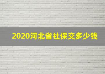 2020河北省社保交多少钱