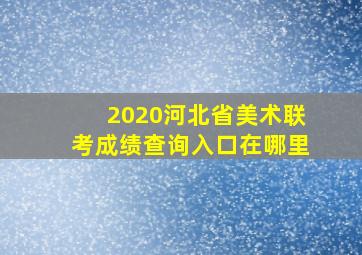 2020河北省美术联考成绩查询入口在哪里