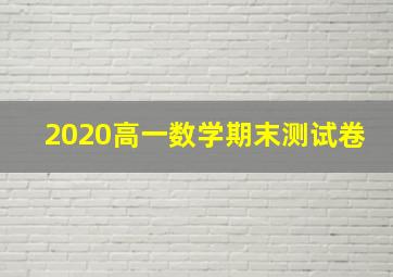 2020高一数学期末测试卷