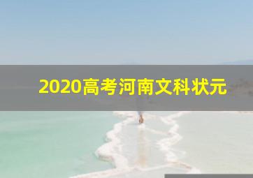 2020高考河南文科状元