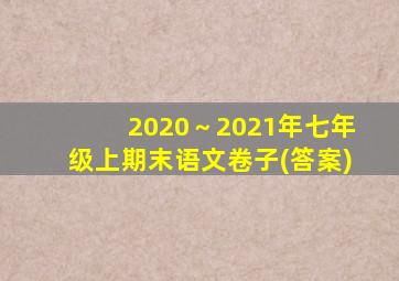 2020～2021年七年级上期末语文卷子(答案)