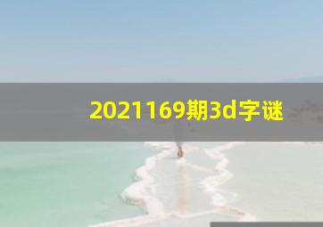 2021169期3d字谜