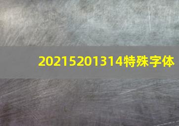 20215201314特殊字体