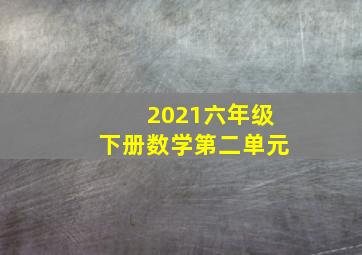 2021六年级下册数学第二单元