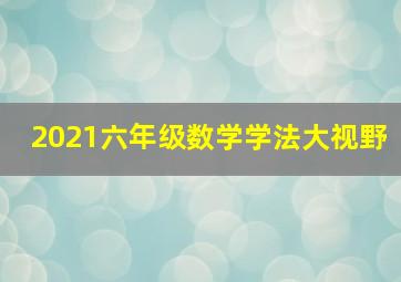 2021六年级数学学法大视野